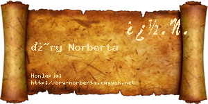 Őry Norberta névjegykártya
